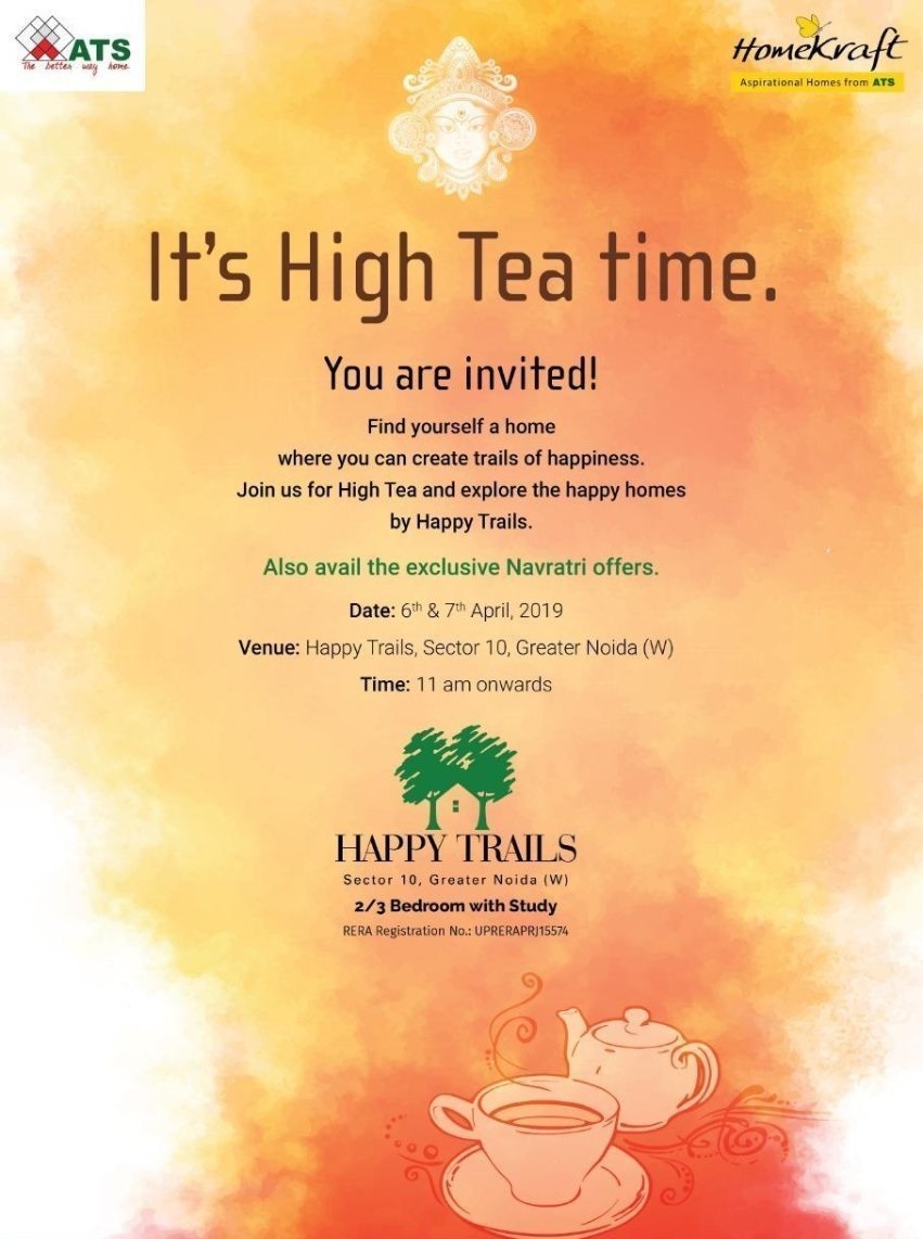 Join us for High Tea Time for the exclusive Navratri offers at ATS Happy Trails